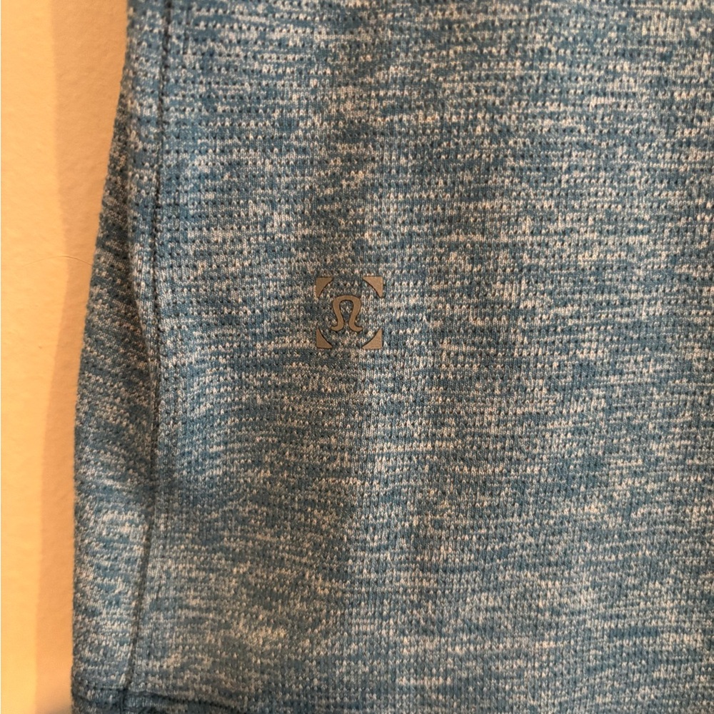 Lululemon Athletica Heathered Blue Short Sleeve Crew Neck Tee - Picture 3 of 3